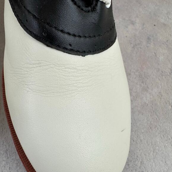 Willits Shoes Women's Size 7.5 M Saddle Black White Leather Oxfords Rockabilly - Picture 8 of 14